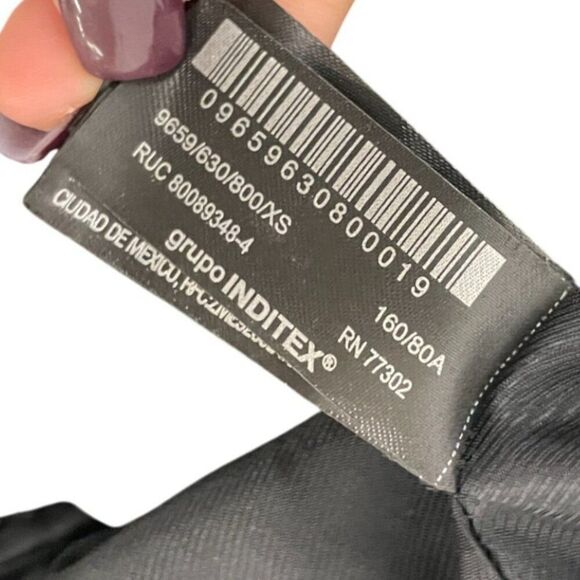 Zara Womens Sequin Blazer Jacket XS Black Fringe Textured Cropped 9659/630 NWT - Picture 9 of 16